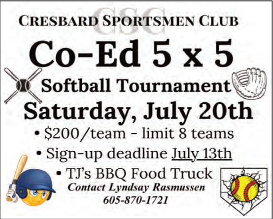 co-ed softball tournament faulkton